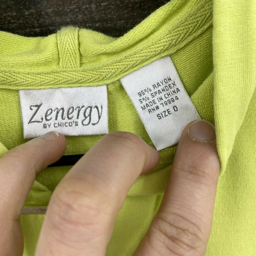 Chico's Zenergy Zip Up Short Sleeve Sweatshirt S/4 - Picture 4 of 5